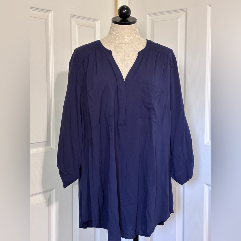 Torrid Harper Peacoat 3/4 Sleeve Lenny in Navy Blue